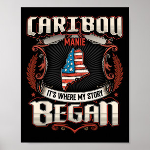 Karibu Maine USA-Flagge Unabhängigkeitstag Poster