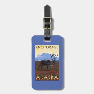 Karibu-Szene - Anchorage, Alaska Gepäckanhänger