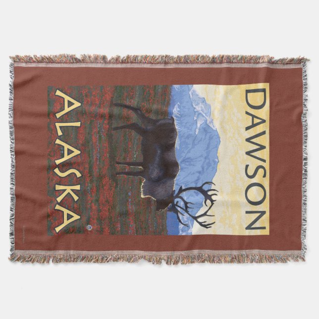 Karibu-Szene - Dawson, Alaska Decke (Vorderseite)