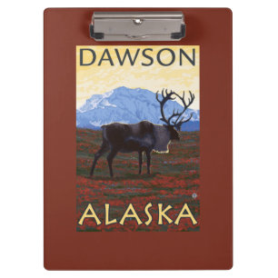 Karibu-Szene - Dawson, Alaska Klemmbrett
