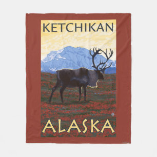 Karibu-Szene - Ketchikan, Alaska Fleecedecke