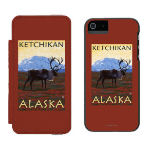 Karibu-Szene - Ketchikan, Alaska Incipio Watson™ iPhone 5 Geldbörsen Hülle