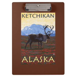 Karibu-Szene - Ketchikan, Alaska Klemmbrett