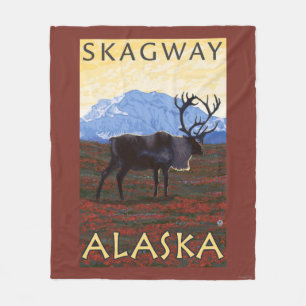 Karibu-Szene - Skagway, Alaska Fleecedecke