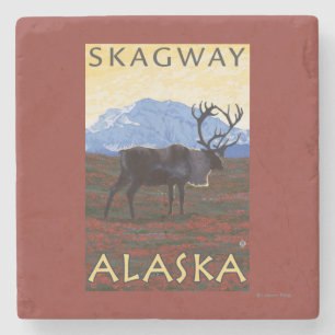 Karibu-Szene - Skagway, Alaska Steinuntersetzer