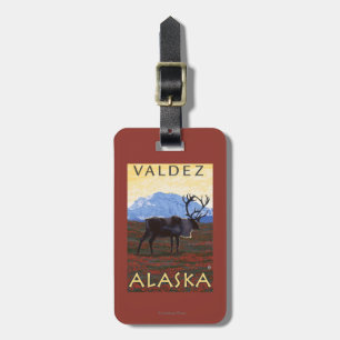 Karibu-Szene - Valdez, Alaska Gepäckanhänger