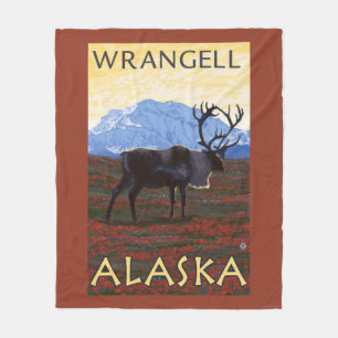 Karibu-Szene - Wrangell, Alaska Fleecedecke
