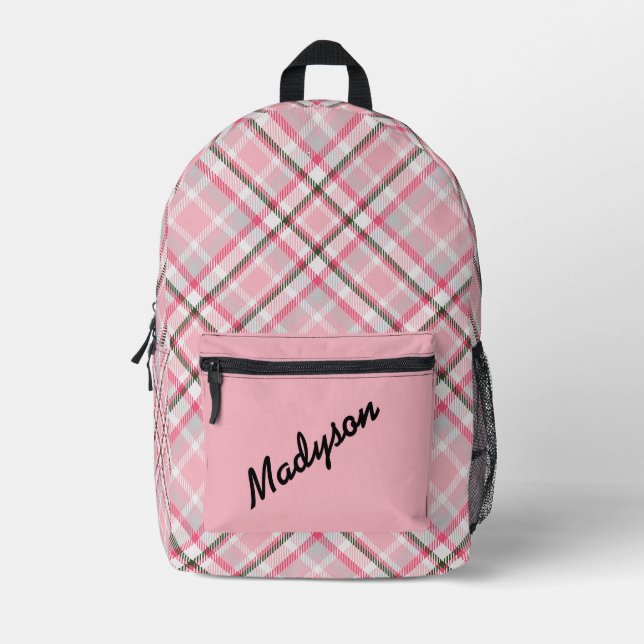 Kariert anpassbar bedruckter rucksack (Vorderseite)