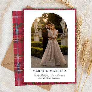 Kariert Arch Foto Neuvermählte Weihnachten Frohe V
