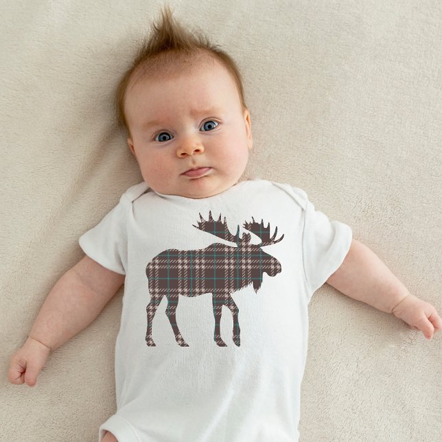 Kariert auf Karierten Elch Baby Strampler (plaid moose
)