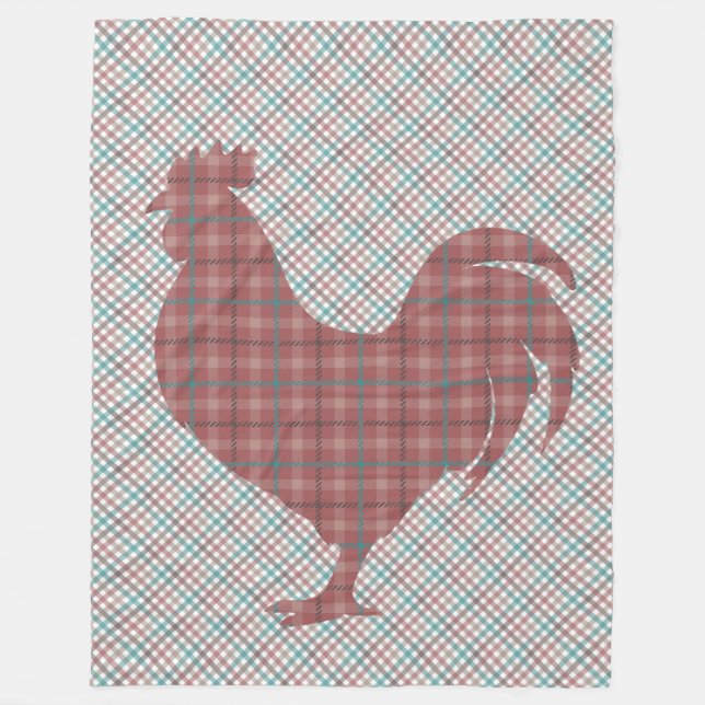 Kariert auf Karierten Rooster Fleecedecke (Vorderseite)