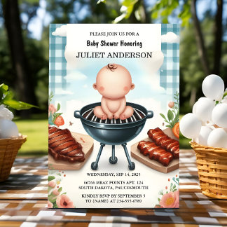Kariert Babyq Fun Food Steak Beef Grillen Babydusc Einladung