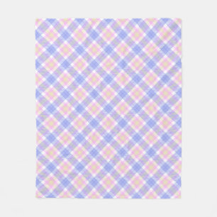 Kariert Blau-Rosa-Gelb Fleecedecke