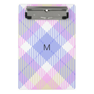 Kariert Blau-Rosa-Gelb Mini Klemmbrett