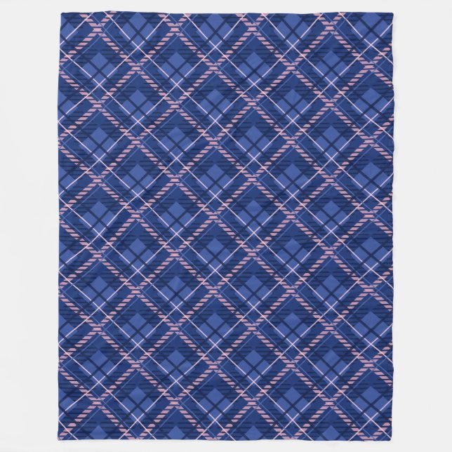 Kariert Blau und Rosa Fleecedecke (Vorderseite)