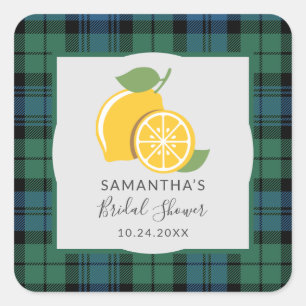 Kariert Clan Campbell Tartan Rustikales Brautparty Quadratischer Aufkleber