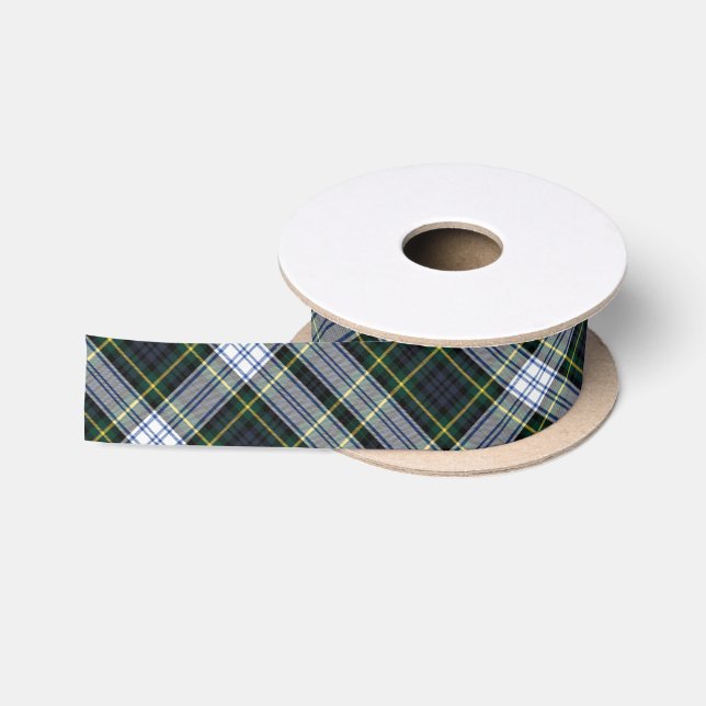 Kariert Clan Gordon Green White Black Karo Tartan Satinband (Spule)