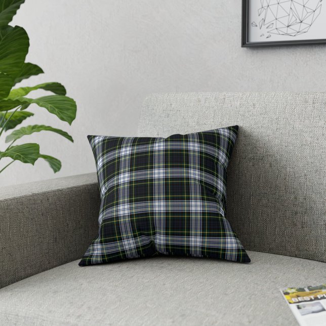 Kariert Clan Gordon White Green Karo Tartan Kissen (Clan Gordon Tartan Plaid Rustic Throw Pillow)