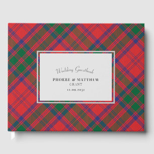 Kariert Clan Grant Red Green Blue Checkered Weddin Gästebuch