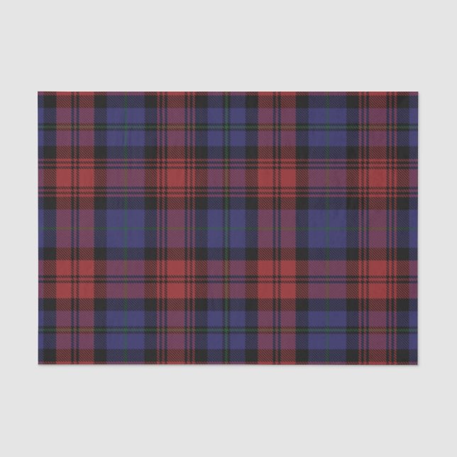 Kariert Clan MacLachlan Red Lila Karo Tartan Seidenpapier (Vorderseite)