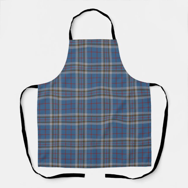 Kariert Clan Thompson Gray Blue Karo Tartan Schürze (Vorderseite)