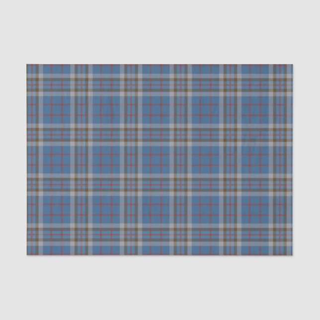 Kariert Clan Thompson Gray Blue Karo Tartan Seidenpapier (Vorderseite)