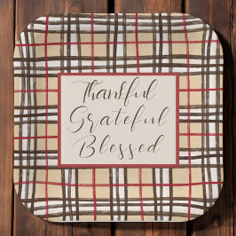 Kariert dankbar dankbar gesegnet pappteller