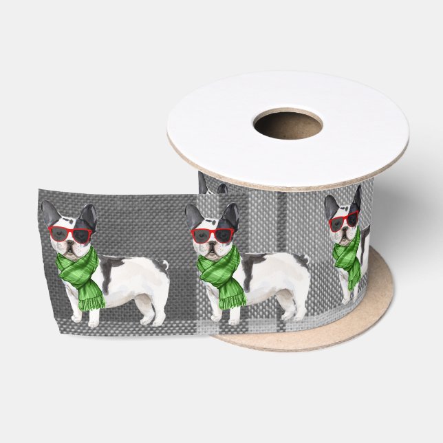 Kariert Dog Lover Niedlich Boston Terrier Weihnach Satinband (Spule)