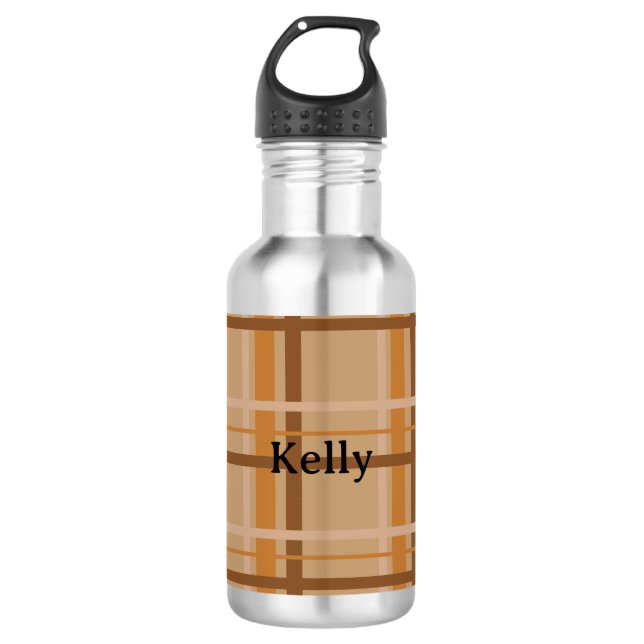 Kariert Edelstahlflasche (Vorderseite)