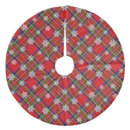 Kariert Fleece Weihnachtsbaumdecke