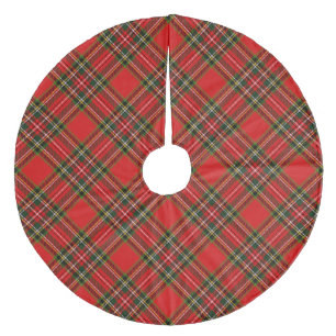 Kariert Fleece Weihnachtsbaumdecke