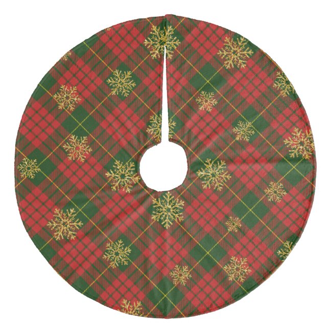 Kariert Fleece Weihnachtsbaumdecke (Vorderseite)