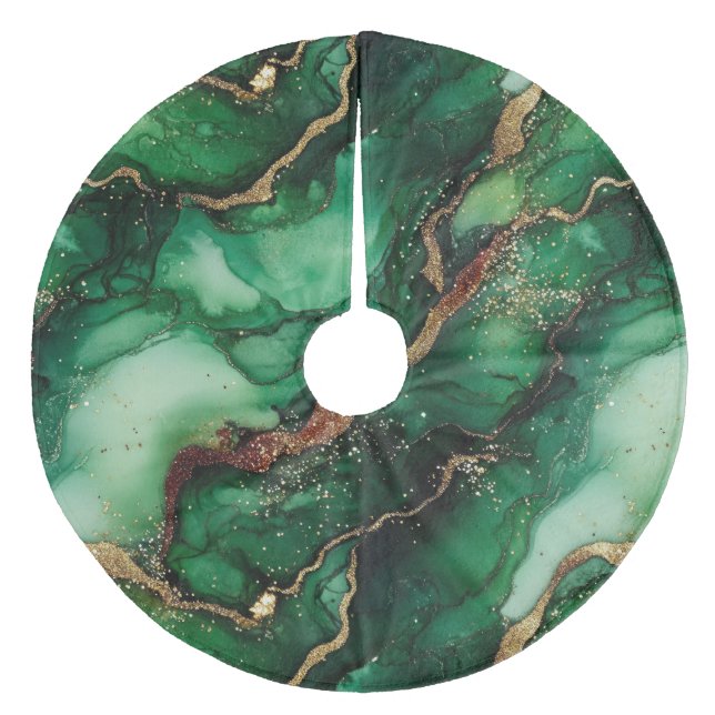 Kariert Fleece Weihnachtsbaumdecke (Vorderseite)