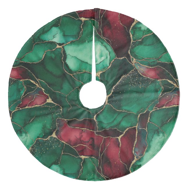 Kariert Fleece Weihnachtsbaumdecke (Vorderseite)