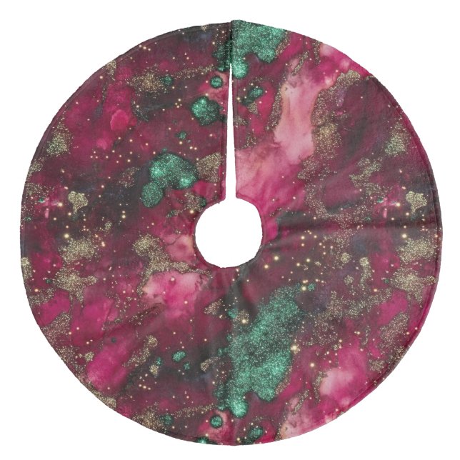 Kariert Fleece Weihnachtsbaumdecke (Vorderseite)