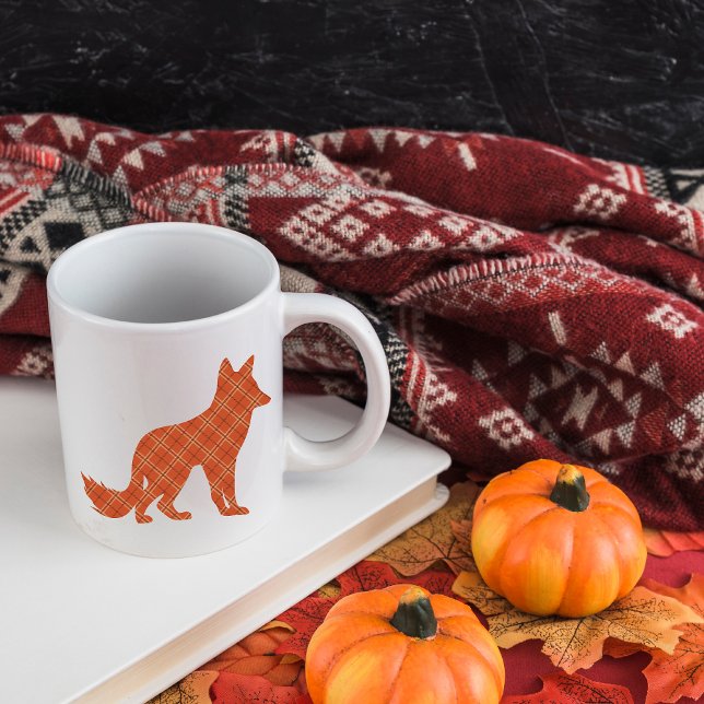 Kariert Fox Kaffeetasse (orange plaid fox
)