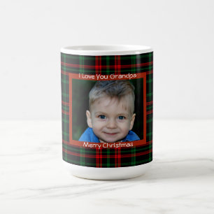 Kariert, frohe Weihnachten, maßgeschneidertes Foto Kaffeetasse