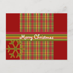 Kariert Frohe Weihnachts-Postkarte Feiertagspostkarte