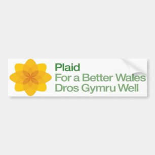 Kariert für einen besseren Brunnen Wales Dros Autoaufkleber