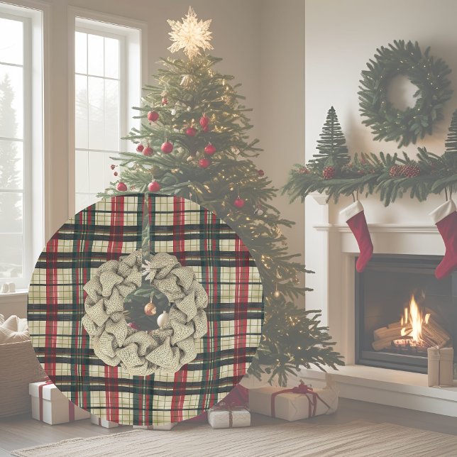 Kariert gebürstetes Polyester-Tree-Rock Polyester Weihnachtsbaumdecke (Von Creator hochgeladen)
