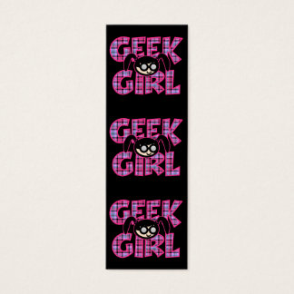 Kariert Geek Girl mit grafischem Lesezeichen