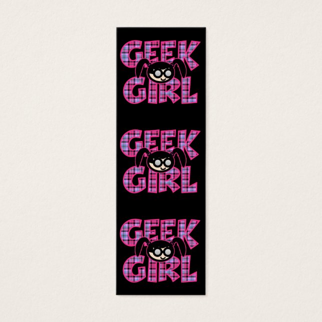 Kariert Geek Girl mit grafischem Lesezeichen (Vorderseite)