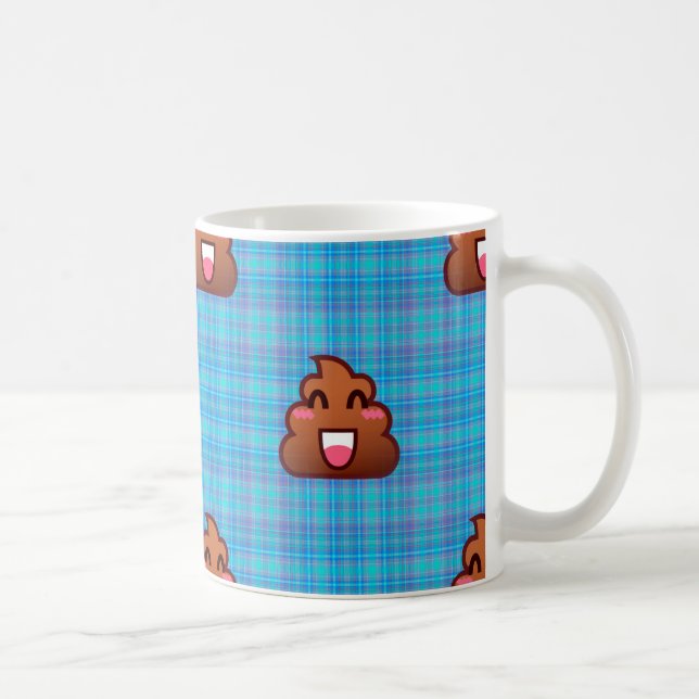 kariert gekackt Emoji Kaffeetasse (Rechts)