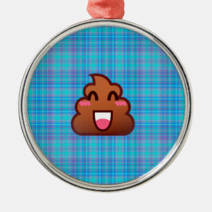 kariert gekackt Emoji Ornament Aus Metall