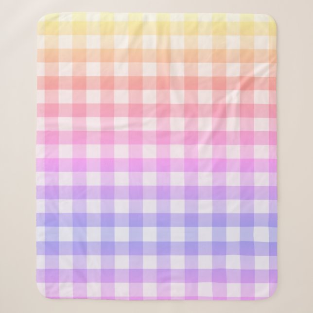Kariert Gingham Country Pink Lila Modern Einfach Sherpadecke (Vorderseite)