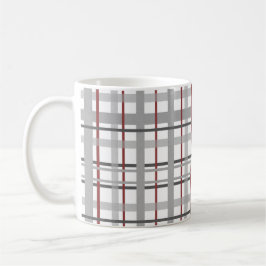 Kariert-Grau-Silver-Monogramm Kaffeetasse