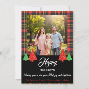 Kariert Happy Holidays Grüße Einladung