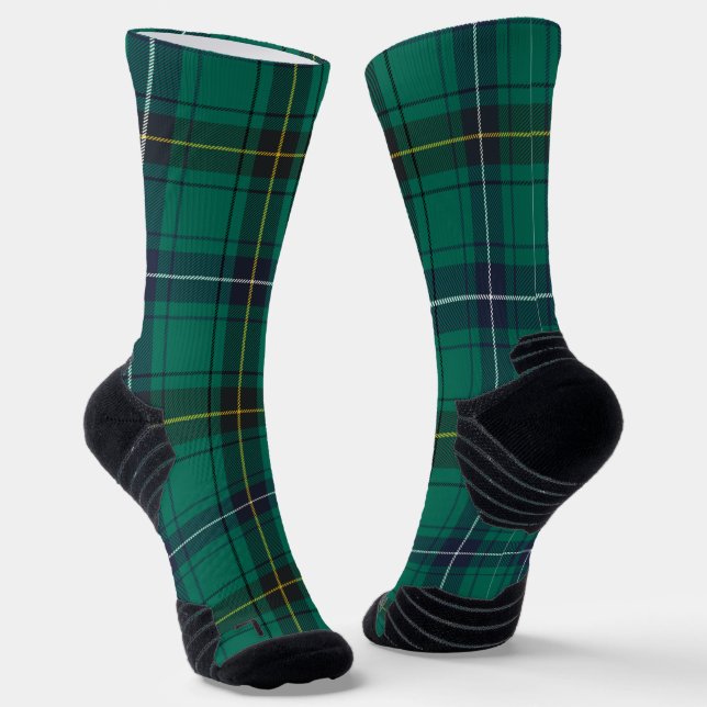 Kariert Henderson Green Black Karo Tartan Socken (Gewinkelt)