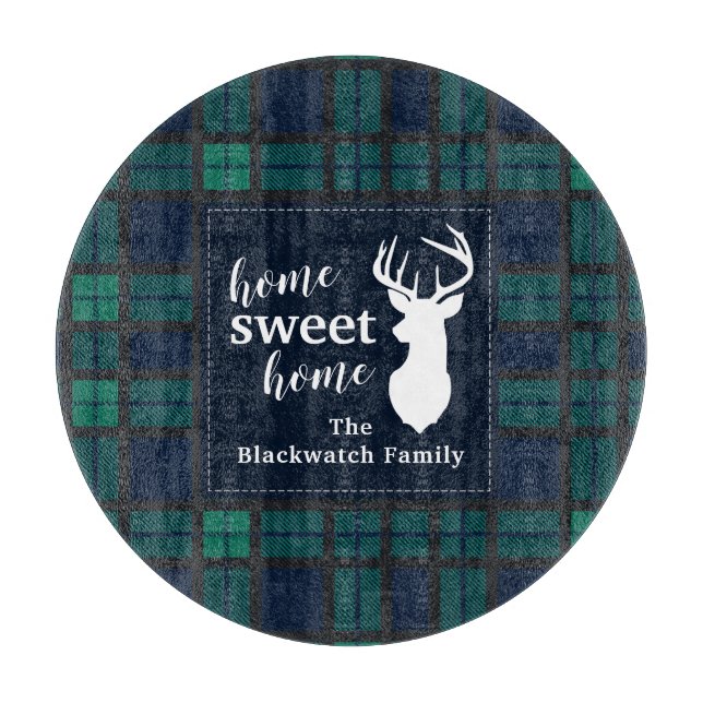 Kariert Holiday Tartan Clan Blackwatch Personalisi Schneidebrett (Vorderseite)