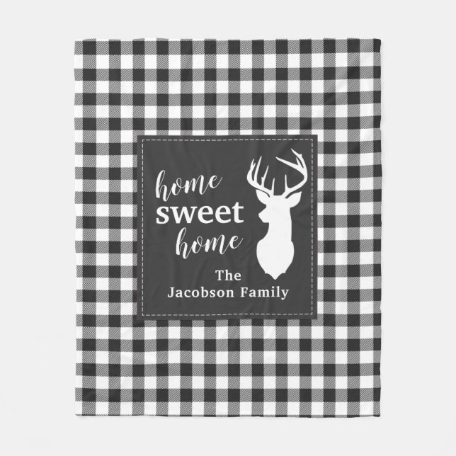 Kariert Holiday Zuhause Sweet Custom Fleecedecke (Vorderseite)
